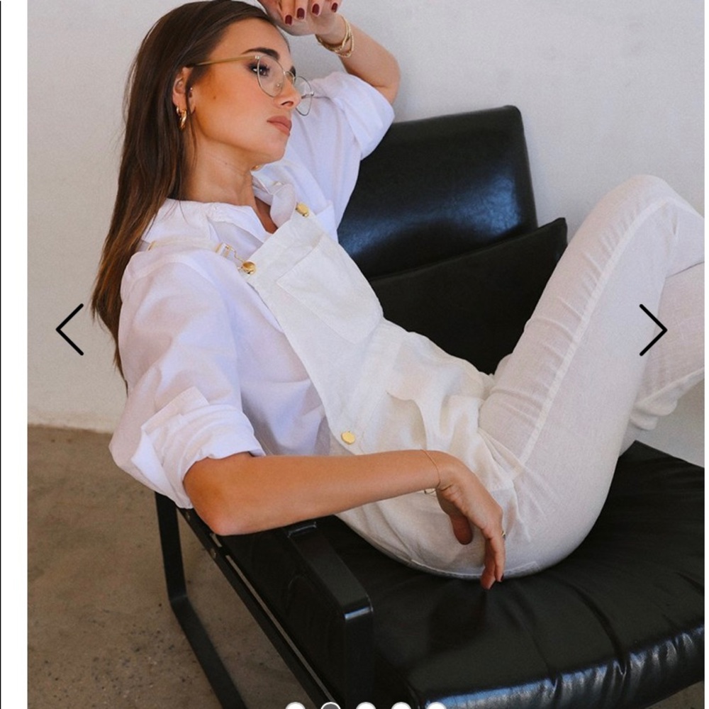 Weworewhat white linen overalls